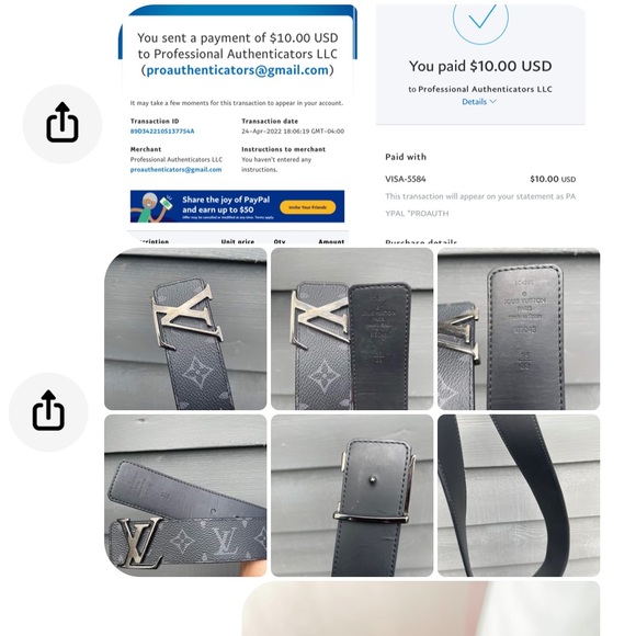 ❌SALE❌Authentic LV INITIALES 40MM REVERSIBLE Belt Size 95/38 🥋 - Picture 16 of 17